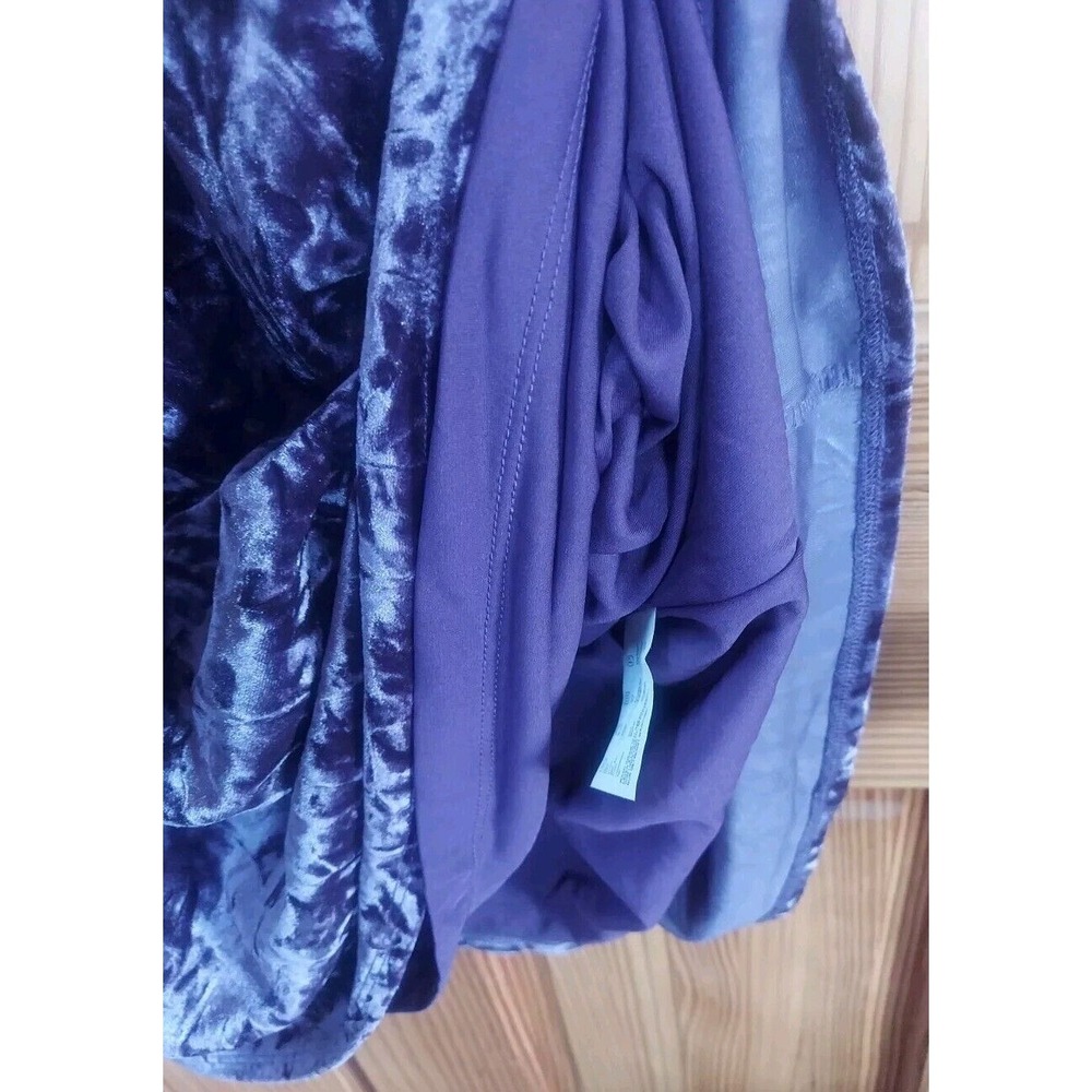 NWT Vtg Purple Crushed Velvet Knee Lined Dress Whimsy Goth Sz S Espirit Fairy - Picture 5 of 12